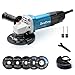 DongCheng Angle Grinder 4-1/2 inch 6.7-Amp Paddle Switch 11800RPM Power Electric Grinder Tools with Cutting & Grinding Wheels, Flap Discs, Auxiliary Handle for Metal & Rust Removal, Beginner-Friendly