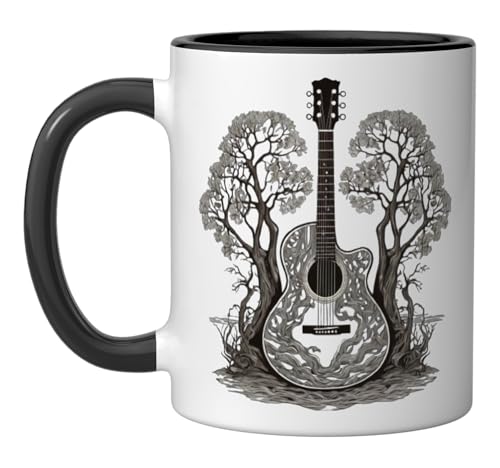 Guitar tshirts Acoustic Guitar Shadow lake Guitar Trees Tee