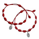 Passo 2 Pulsera hilo rojo con nudos y medalla de nuestra Señora de Fatima - Amuletos de la suerte y proteccion para los más devotos de la Virgen de Fátima - Se envían en una cajita Hand Made