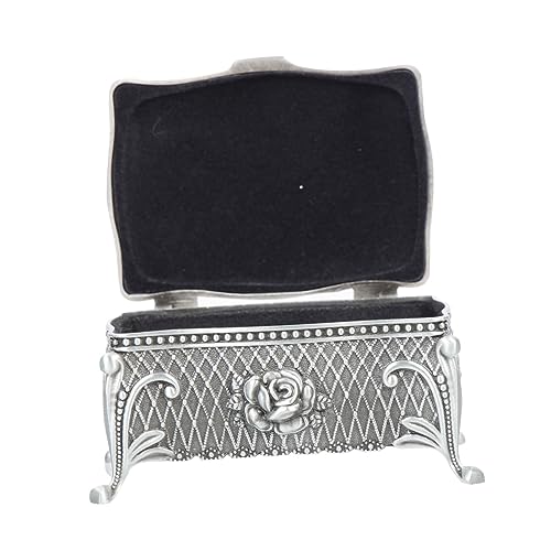 Levemolo Embossed Jewelry Box Zinc Alloy Earring Storage Case for Travel Packaging and Home Decoration for Valentine Day Mother Day and Anniversaries