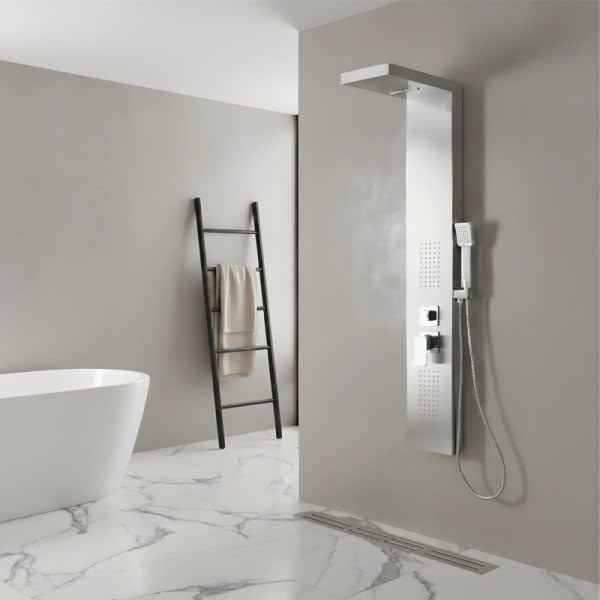 OSB PANNELLO DOCCIA MULTIFUNZIONE DA INCASSO MURO IN ACCIAIO INOX PA416