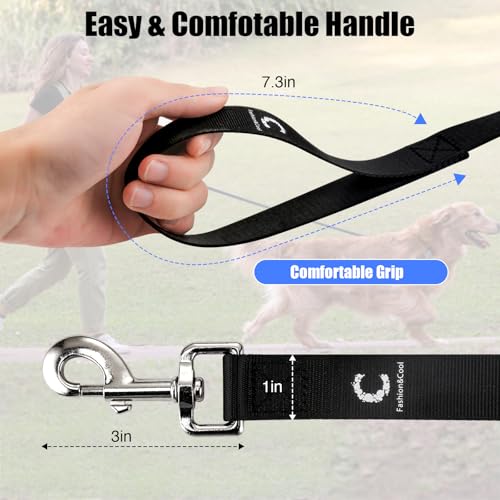 Nylon Dog Training Leash, Traction Rope, 9 Feet Long, 1 Inch Wide, for Small, Medium and Large Dogs, Heavy Duty Dog Lead for Walking, Running, and Training