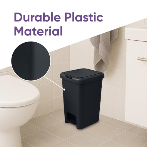 Superio bote de basura rectangular 6.5L negro miniatura 4
