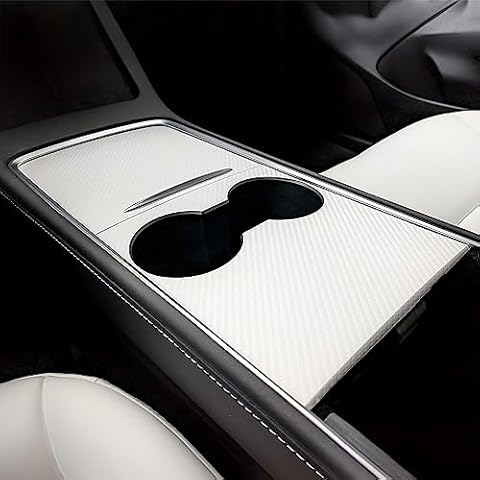 EV WRAPS Tesla Model 3 / Model Y Center Console Wrap (Gen 2.0, White Carbon Fiber) Cover