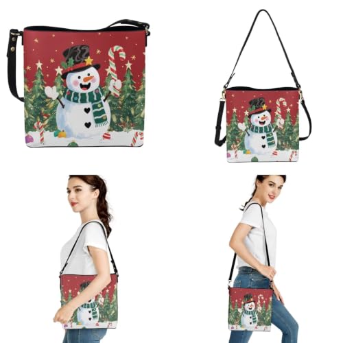 Image of HUGS IDEA Leather Purses and Handbag for Women Bucket Bag with Wrist Wallet 2 Packs