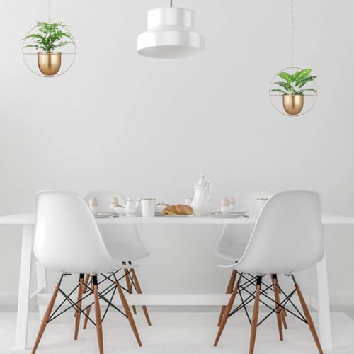 Shineloha 2er Set Blumenampel Hängend Innen, Metall Blumenampel Gold – Ansicht 7