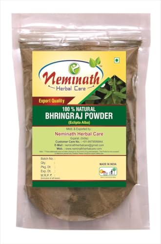 100% Natural Bhringraj Leaves (ECLIPTA ALBA) Powder 100 Grams (0.22 Lb) for FIGHTING HAIR FALL NATURALLY by Neminath Herbal care