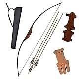 Penthalon Little Sioux Pfeil und Bogen Kinder Set - Langbogen Set für das Bogenschießen für Kinder von 6-10 Jahren - 35 Zoll/89 cm, Rechtshänder - mit Köcher, Armschutz, Schießhandschuhen & 3 Pfeilen