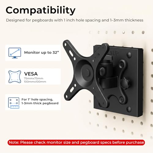 Support de panneau perforé pour écran et rangement bureau