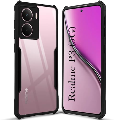 Image of Jkobi Back Cover Case for Realme P3 (Ultimate Shockproof Bumpers | Anti Yellow | Hybrid PC | Black)