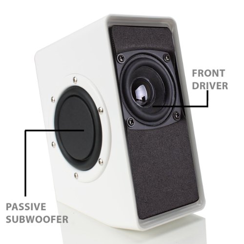 Gogroove Gaming Computer Speakers With Blue Led Light - Sonaverse O2I Speakers For Desktop, Laptop, Pc - Usb Speaker 2.0 With Aux Input, In-Line Volume Control, Bass Stereo Sound, 14W (White) #TOP2