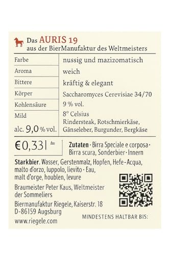 Riegele Geschenkbox Auris 19 - Goldenes Feuer - Das malzige Starkbier, Craft Beer aus Bayern (8 x 0,33l)