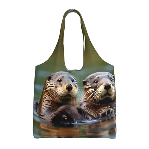 Sac à provisions pour femme et idée cadeau mère motif loutre