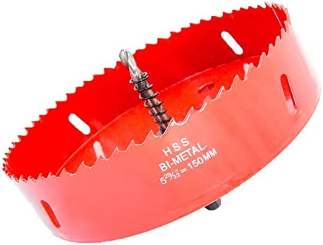 150mm Hole Saw HSS Bi-Metal Hole Saw&Cutter for Wood Plastic Drywall & Metal Sheet 5-8/9’’(150mm) Suitable for 6inch