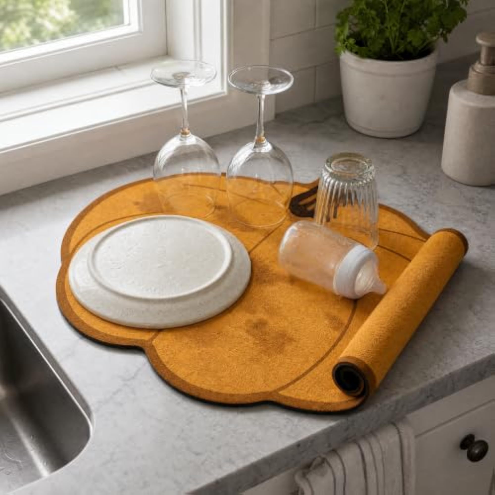 Diatomite Kitchen Counter Mat Absorbent Drying Pad