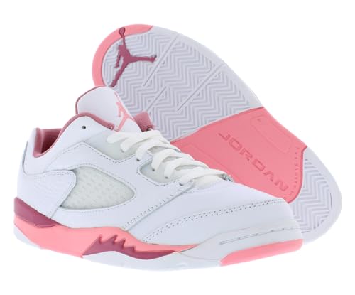 Jordan Boy's 5 Retro Low (Little Kid) White/Coral Chalk/Desert Berry/Black 12 Little Kid M2