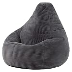 Icon – Icon Dalton Sitzsack Cord, Dunkelgrau, Gaming Sitzsack Erwac