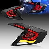 Sequential LED Tail Lights for Honda Civic 10th Gen Sedan 2016-2021 Starting Animated Tail Light Assembly,Parking Light, Brake Turn Signal Lamp, Reverse Light【not for hatchbacks】 Rear lights 1 pair