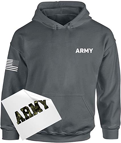 Awkward Styles Army Hoodie Military Sweatshirt with USA Flag on Sleeve + Sticker Gift
