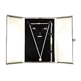 888 Display USA - Conjunto de pendientes y collar, pulsera con caja de regalo (negro/blanco/negro)