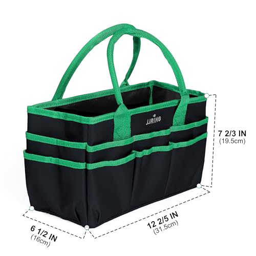 Image of Jjring Craft and Art Organizer Tote Bag - 600D Green Nylon Fabric Art Caddy with Pockets - for Art, Craft, Sewing, Medical, and Office Supplies Storage