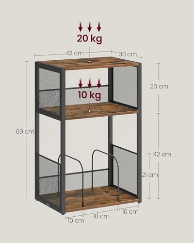 Miniatura 4 de Vasagle Soporte Para Tocadiscos, Gabinete Para Tocadiscos De 3 Niveles, Soporte Para Vinilos Para Hasta 100 Álbumes, Mesa De Centro Para Sala De Estar, Dormitorio, Marrón Rústico Let275k01