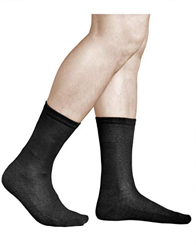 vitsocks Herren SILBER-Baumwolle antibakterielle Socken (3x PACK) atmungsaktiv, frische Füße, schwarz, 44-46