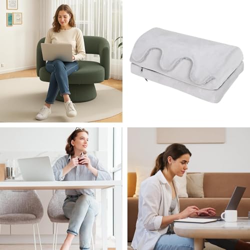Repose-pieds ergonomique réglable en hauteur avec coussin et poche douce pour bureau et maison