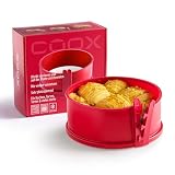 coox Molde desmontable con base de porcelana de 18 cm en rojo, hornear perfectamente y servir y cortar directamente en la placa de porcelana