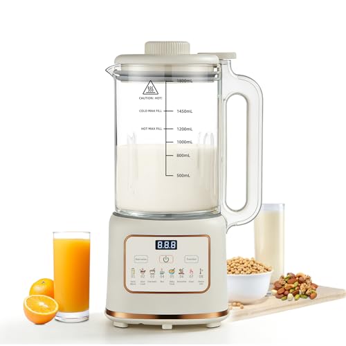 Automatic Nut Milk Maker for Homemade Almond and Plant-Based Milk – 1.5L (50oz) 10-in-1 Machine with Delay Start and Self-Cleaning Function