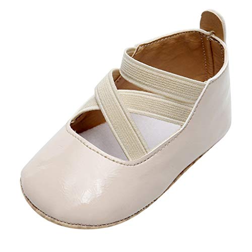 Princess Shoes for Toddler Girls Toddler Kids Baby Girls Boys Cute Solid Firstwalk Cross Tie Casual Shoes Beige