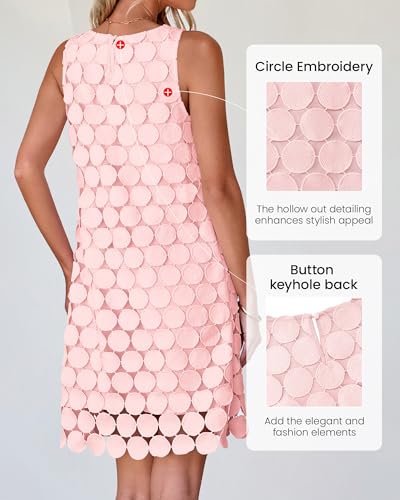 BTFBM Women Hollow Out Circle Embroidered Short Dresses Summer Casual Sleeveless Vacation Party Cocktail Tank Dress3