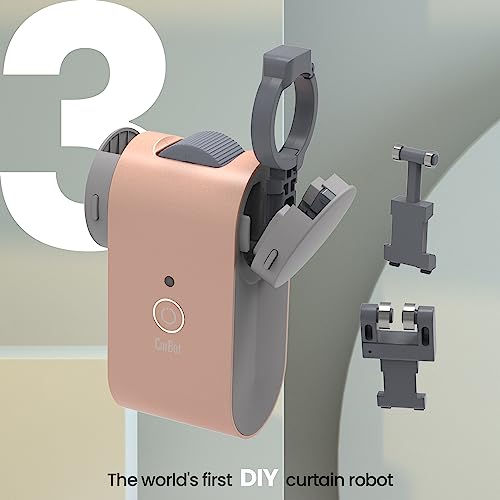 Curbot Smart Curtains Rod Opener, Smart Home Automatic Curtain Switch Robot, Electric Curtain Support Wireless App Control, Light Sensor Control, Remote Control (Limited Edition) #TOP3