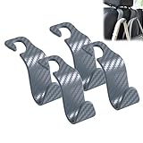 Amooca Car Seat Headrest Hook 4 Pack Hanger Universal Vehicle Car Storage Organizer for Handbag Purse Coat S Type Checkered Grey