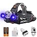 BORUIT Headlamp with Purple UV Light - Purple Ultra Violet Headlight - Glow in Dark Backlight Head Lamp -Detect Fake Money/Jewelry - Pet UV Urine & Stain Detector- Find Fluorescent Agent on Clothes