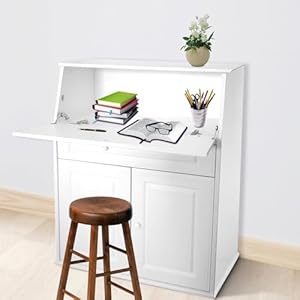 habeig Sekretär mit Kommode Weiß Matt