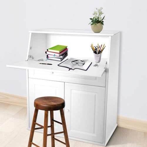 habeig Sekretär mit Kommode Weiß Matt