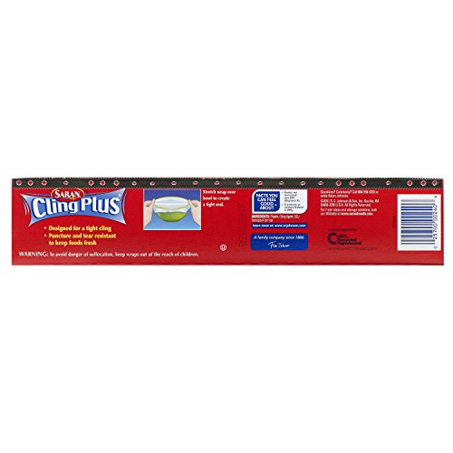 image for Saran Cling Plus Plastic Wrap, 200 Sq Ft, 1 Count (Pack of 1)