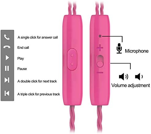 CBGGQ Headphone Heavy Bass Stereo Earphones Earbuds Noise Isolating Tangle Free Headsets in Ear Headphones with Remote & Microphone,for iOS and Android,Laptops,Gaming(Black+White+Pink+Green 4 Pack)