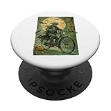 Divertido disfraz de Halloween esqueleto equitación BMX bicicleta niños camiseta PopSockets PopGrip Adhesivo