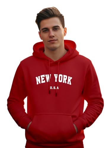Image of XENOVAURBAN Hoodie for Men /Women | Unisex fit Cotton Fleece Hooded Sweatshirt - NEWYOR1