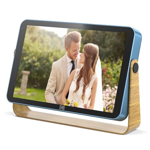 KODAK Cadre Photo Numérique Connecté WiFi, 10 Pouces HD IPS Écran Tactile, 4000mAh Batterie, 32Go Stockage, Cadre Numerique Photo Permet de Partager des Vidéos/Images avec la Famille, Idées de Cadeaux