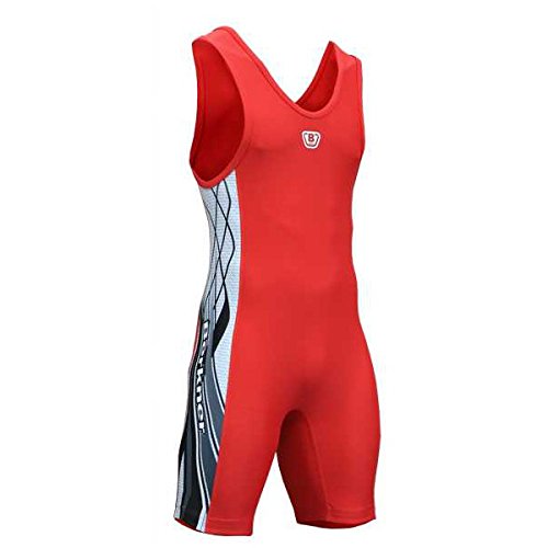 Maillots de lutte BERKNER DRAGON pour hommes - Singlets de musculation et powerlifting Berkner Dragon (Rouge, XXL)