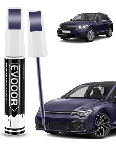 EVOOOR LC5B/H7 Atlantic Blue Metallic Touch Up Paint Compatible with Volkswagen Exact Match 2 in 1 Touch up Paint for Chips and Nicks Repair with 2pcs Disposable Micro Applicators