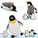 Karister 4 Pcs Penguin Plush Set, Mom Penguin Stuffed Animal with 3 Stuffed Wind Up Penguin Babies Toy in Mother Penguin's Belly, Christmas Birthday Gift for Kids Girls Boys, Animal Theme Party Decor