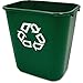 Rubbermaid Commercial Deskside Recycler, Green, Medium, Fg295606Grn