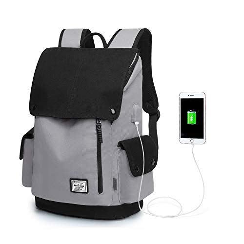 WindTook Laptop Backpack for Women and Men Travel Computer Bag School College Daypack Work Pack with USB Charging Port Suits 15 Inch Notebook Medium Gray