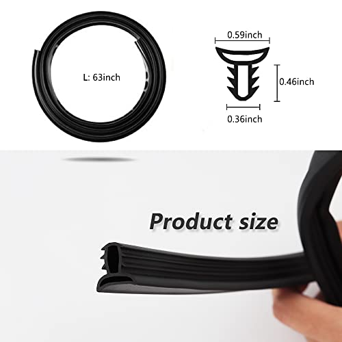 5.24Ft Cuttable Car Rubber Seal Strip Trim For Dash Edge,Dust&Soundproofing Rubber Seal Protector Guard Strip Use With Windshield Of Car Truck Boat #TOP1