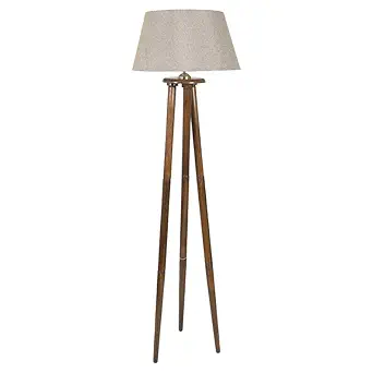 LAMPJUNCTION -SHS-01 -Mango Wood Floor lamp with Beige Jute Shade-Lamp Height 60 