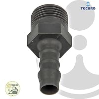 tecuro Schlauchtülle mit AG - Ø 10-12 mm x 1/4 Zoll - Nylon grau – Ansicht 2